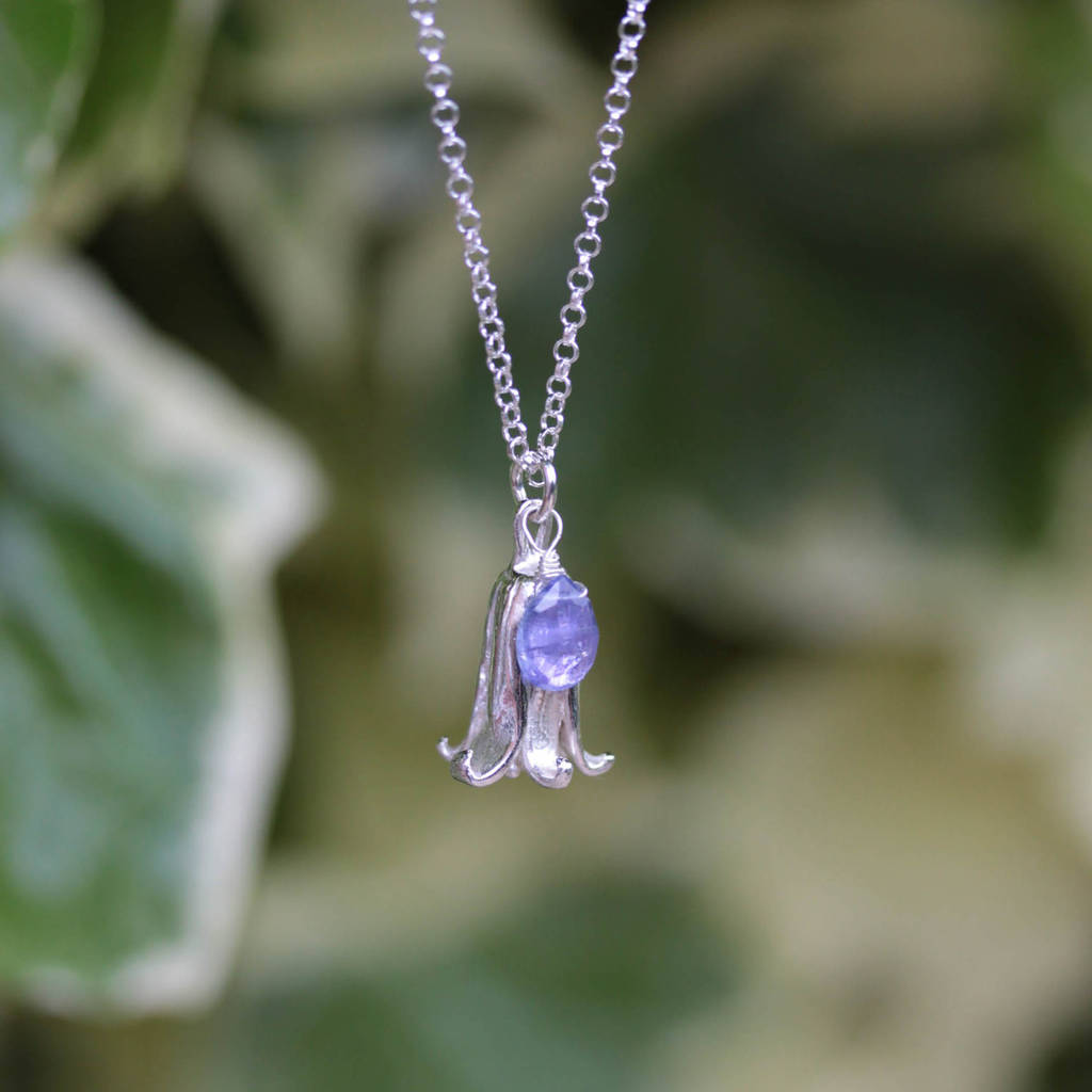 silver bluebell necklace