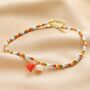 Colourful Pearl And Tassel Beaded Anklet In Gold, thumbnail 2 of 3