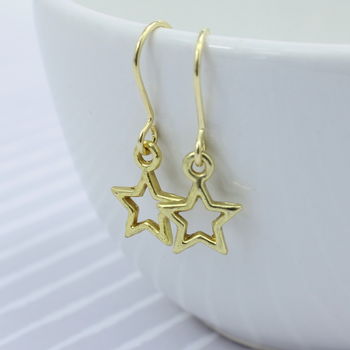 Gold Plated Star Earrings, 8 of 10