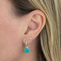 Circle Turquoise December Birthstone Earrings, Silver, thumbnail 2 of 5