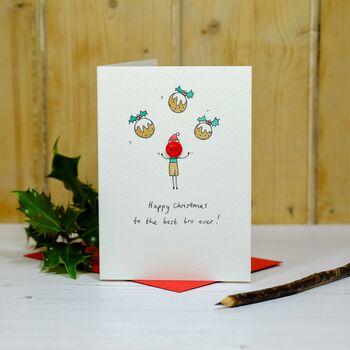 Personalised 'Christmas Button' Hand Illustrated Card, 8 of 10