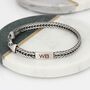 Men's Sterling Silver Personalised Herringbone Bracelet, thumbnail 3 of 6