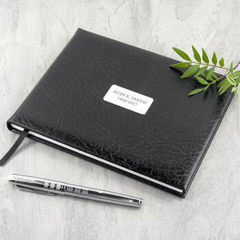 Personalised Black Leather Memoriam Book, 9 of 12