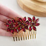 Wine Red Festive Hair Comb, thumbnail 3 of 5