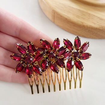 Wine Red Festive Hair Comb, 3 of 5