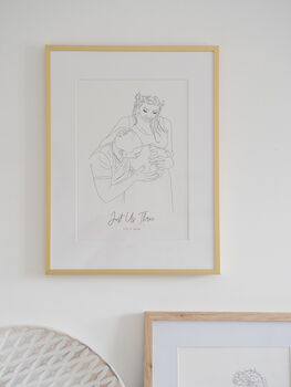 Personalised Pregnancy Portrait Line Drawing, 3 of 8