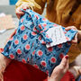 Fabric Gift Bag, Blue Sunflower Design, thumbnail 1 of 4