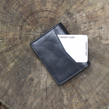 Woodland Collection Black Leather Card Holder – Slim Rfid Wallet, 6 of 6