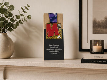 Manchester Marathon Solid Oak Medal Display Stand, 2 of 3