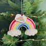 Personalised Beaded Rainbow Christmas Decoration, thumbnail 1 of 3