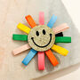 Statement Glittery Gold Rainbow Smiley Face Hair Clip, thumbnail 1 of 2