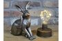 Cute Bronzed Sitting Hare Figurine – Rabbit Ornament, thumbnail 1 of 6