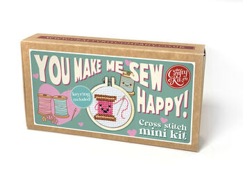 You Make Me Sew Happy! Mini Matchbox Cross Stitch Kit, 8 of 12