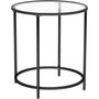 Round Side Table Small Coffee Table Tempered Glass, thumbnail 4 of 7