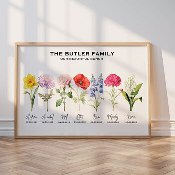 Birth Flower Mum Print, 4 of 7