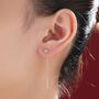 Delicate Droplet Bezel Cz Crystal Threader Earrings, thumbnail 5 of 10