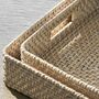 Set Of Two Hand Woven Whitewash Rattan Trays, thumbnail 2 of 6
