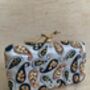 Blue Rectangular Gold Bird Clasp Clutch Bag, thumbnail 10 of 12