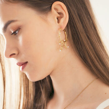 Lush Gold Plated Pearl Earrings, 2 of 7