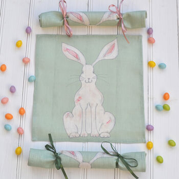 Easter Rabbit Linen Napkin Crackers, 9 of 12