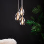 Three Way Clear Glass Small Cluster Pendant Light, thumbnail 1 of 7