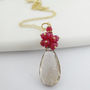 Rutilated Quartz And Ruby Pendant Necklace, thumbnail 4 of 6