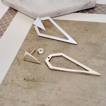 Sterling Silver Diamond Two Way Earring Jackets, 7 of 9