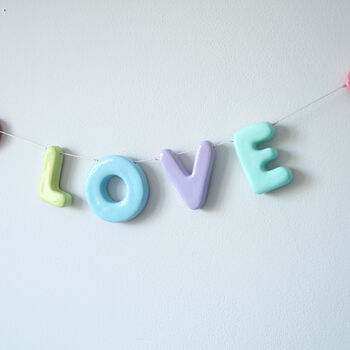 Handmade Handpainted Pastel Love And Heart Garland, 2 of 4