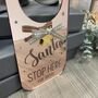Rosegold Santa Stop Here Sign Personalised For Children, thumbnail 3 of 11