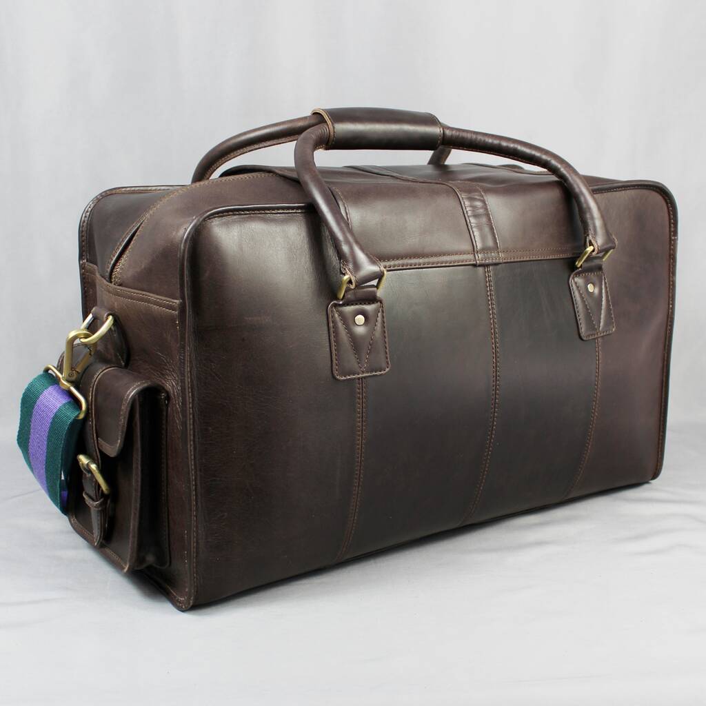 'Oxley' Men's Leather Weekend Holdall Bag In Chestnut By Vintage Child ...
