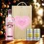 Personalised Gordons Pink Gin Gift Box With Folkington's Tonics, thumbnail 1 of 4