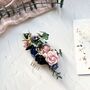 Navy And Dusty Pink Floral Hair Comb, thumbnail 1 of 9