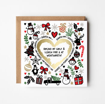 Surprise Scratch Reveal Christmas Card With Gold Heart, 3 of 3