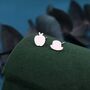 Magritte’s Apple And Bowler Hat Stud Earrings, thumbnail 4 of 11