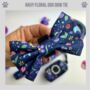 Navy And Pink Floral Dog Collar Bow Tie, thumbnail 1 of 3