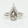 Pear Shape Grey Diamond Engagement Ring, thumbnail 1 of 2