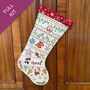Christmas Festive Hand Embroidery Stocking Kit, thumbnail 5 of 6