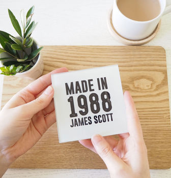 Personalised Birth Year Glass Coaster, 2 of 2