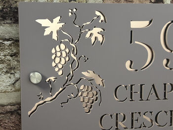Personalised Grape And Vine Design House Sign Acrylic, 7 of 8