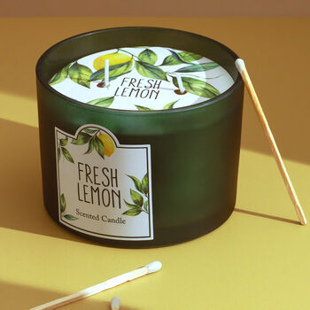 G Decor Scented Lemon Fresh Large Green Jar Candle, 2 of 4