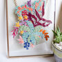 Tropical Bouquet Gold Framed Embroidery Art, thumbnail 4 of 5