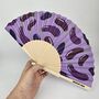 Handheld Aubergine/Egg Plant Folding Fan, thumbnail 3 of 3