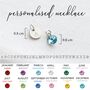 Two Hearts Personalised Necklace In Sterling Silver, thumbnail 3 of 12