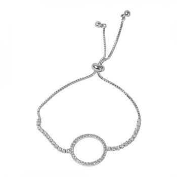 Diamante Circle Slider Adjustable Bracelet, 3 of 5