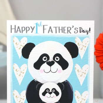 Panda Twins 1st Father's Day Card As Daddy, 2 of 7