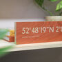 Personalised Wooden Oak Bus Blind Coordinates, thumbnail 9 of 12