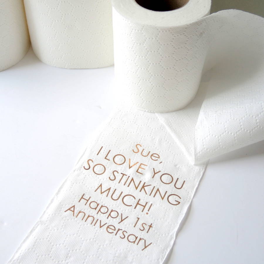 Personalised 1st Anniversary Paper Toilet Roll, 1 of 4