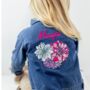 Personalised Name Baby/Kids Denim Jacket With Flowers, thumbnail 1 of 4