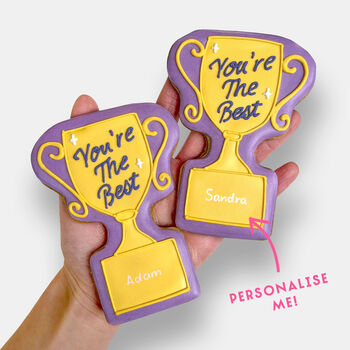 Personalised You're The Best Trophy Letterbox Cookie, 2 of 8