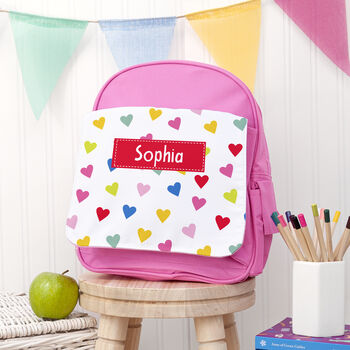 Personalised Girl's Patterned Pink Rucksack, 12 of 12